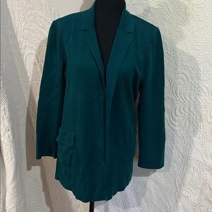 Misook Teal Knit Blazer, size medium